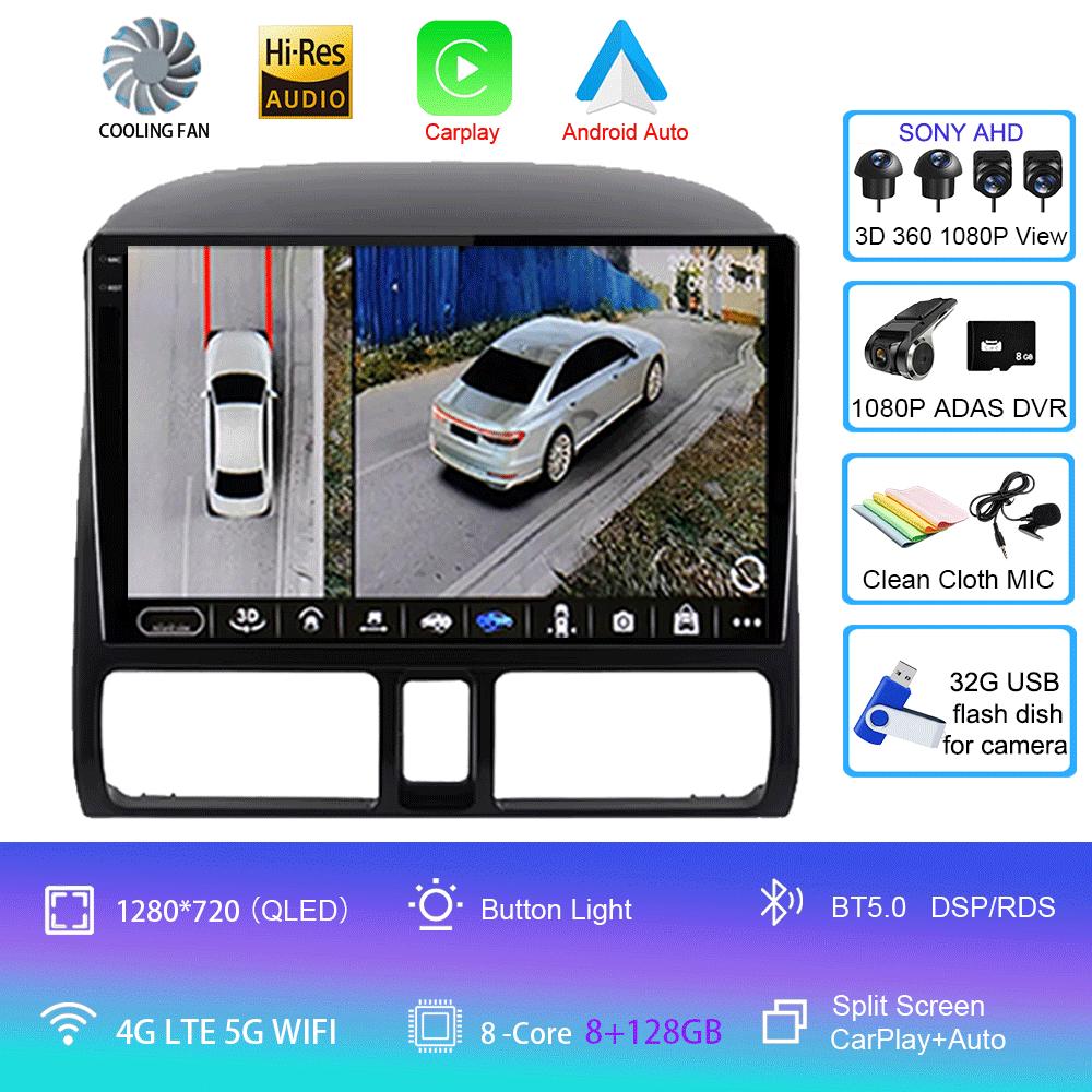 For Honda CR-V CRV 2001 - 2006 Android 14 Car Radio Multimedia Player OLED Screen Navigation GPS CarPlay Stereo 2 DIN Head Unit