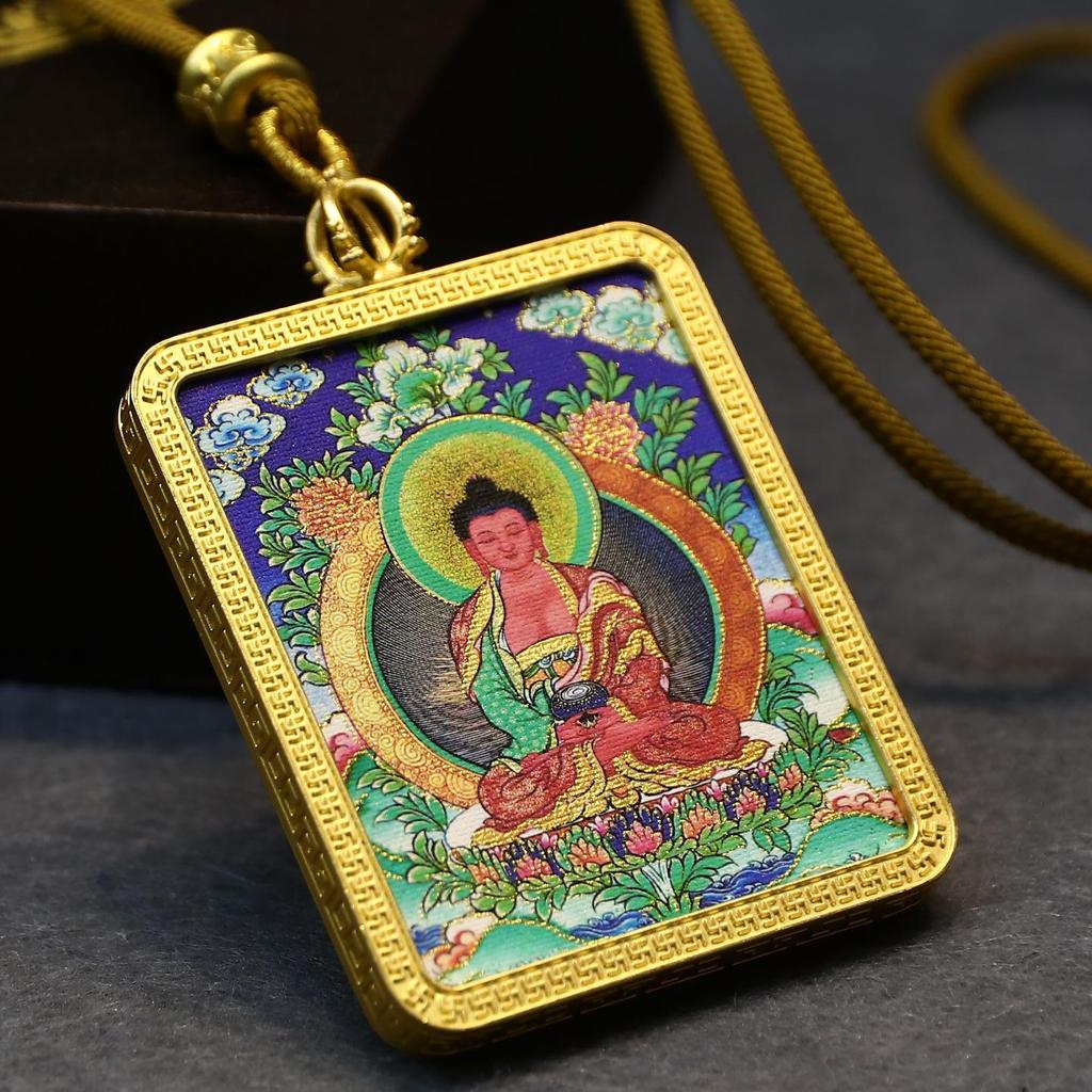 Тибетская подвеска-танка: Восемь Защитников с Гуань Гуном, Жакхилой Лхамо и Авалокитешварой