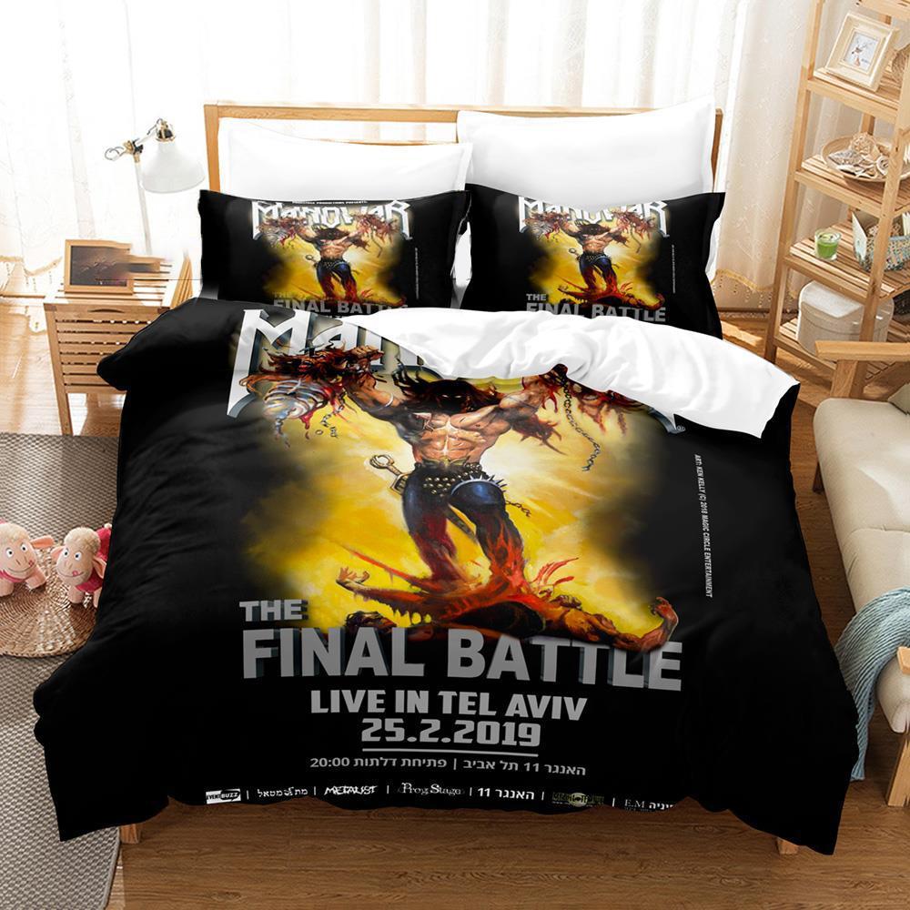 3D Printed Manowar Bedding Set Boys Girls Twin Queen Size Duvet Cover Pillowcase Bed Kids Adult Fashion Home Textileextile
