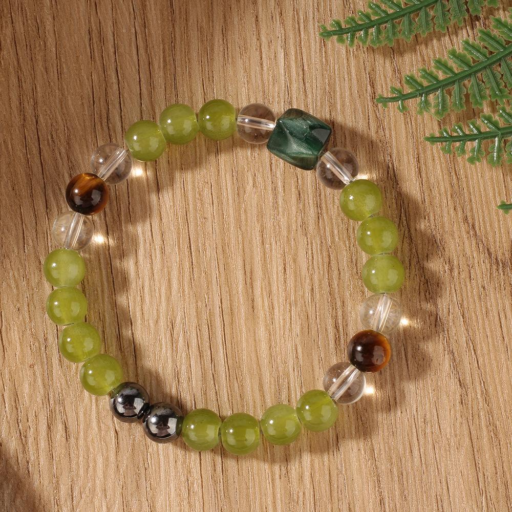 New fresh and sweet bead string, Mori crystal bracelet, Lvdongling 8mm natural stone bracelet.