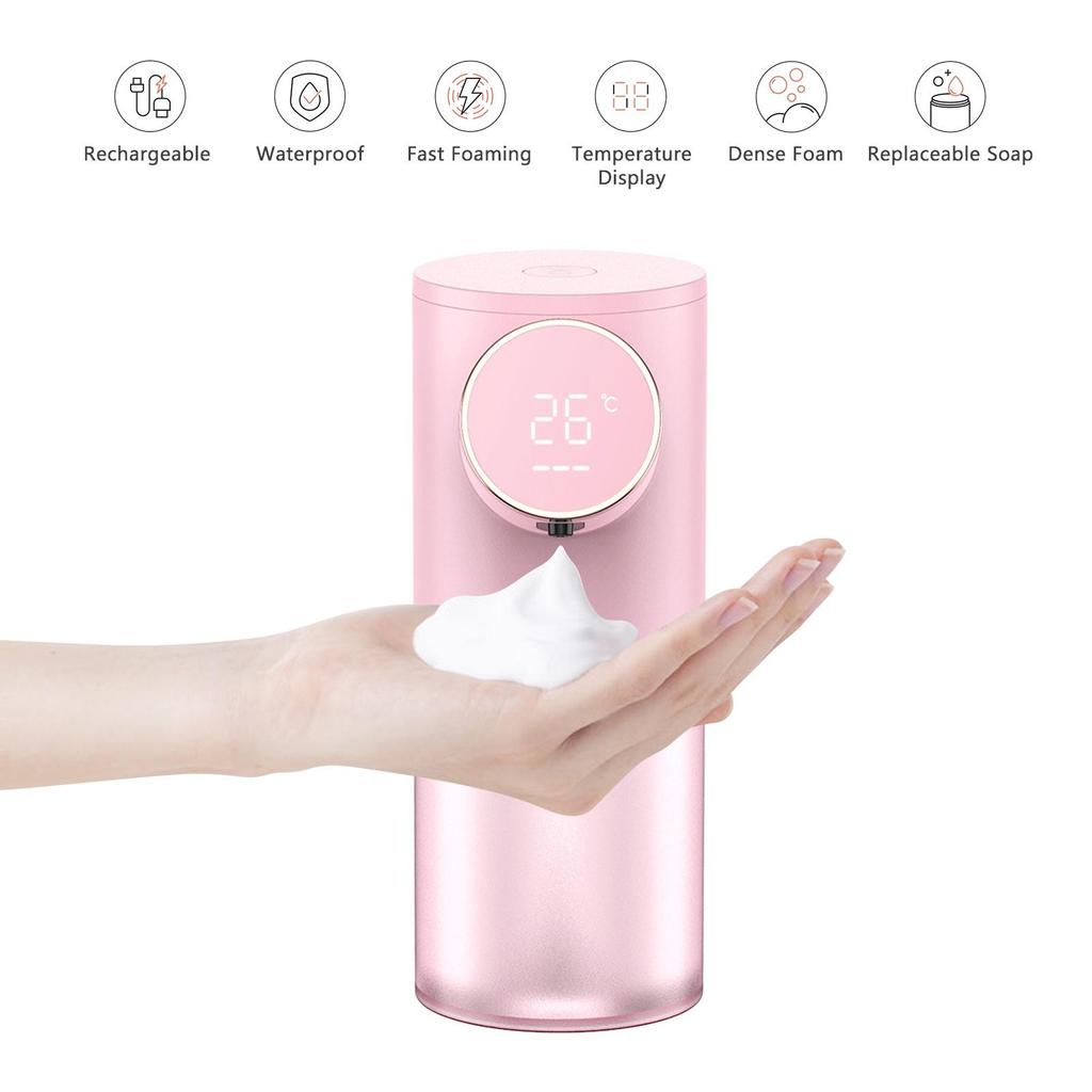 Автоматический дозатор мыла, бесконтактный, емкость 320 мл, дисплей температуры, плотная пена, стиральная машина для рук, 1500 мАч, перезаряжаемые автоматические дозаторы мыла