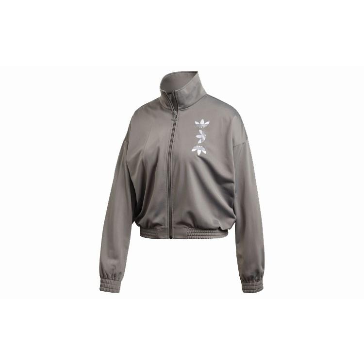 (WMNS) adidas originals logo Pattern Sports Jacket Gray Women's FS7219