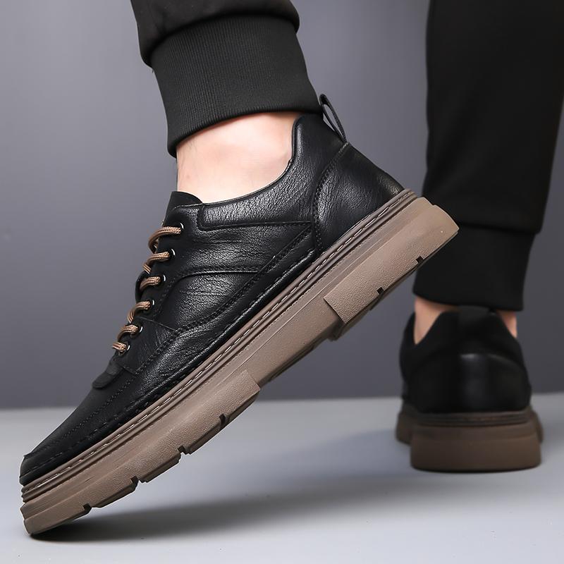 Мужские кожаные туфли класса люкс на шнуровке, повседневные оксфорды, туфли на плоской подошве, модные дышащие классические мокасины Zapatos Hombre