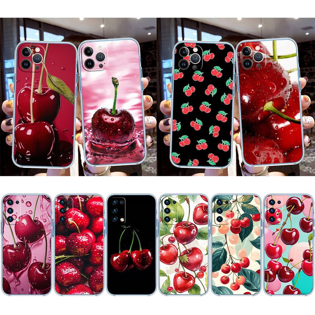 Прозрачный летний чехол для телефона с вишней для Motorola Moto G7 G8 G9 G84 G85 G73 G24 G15 Z2 Play Power Plus