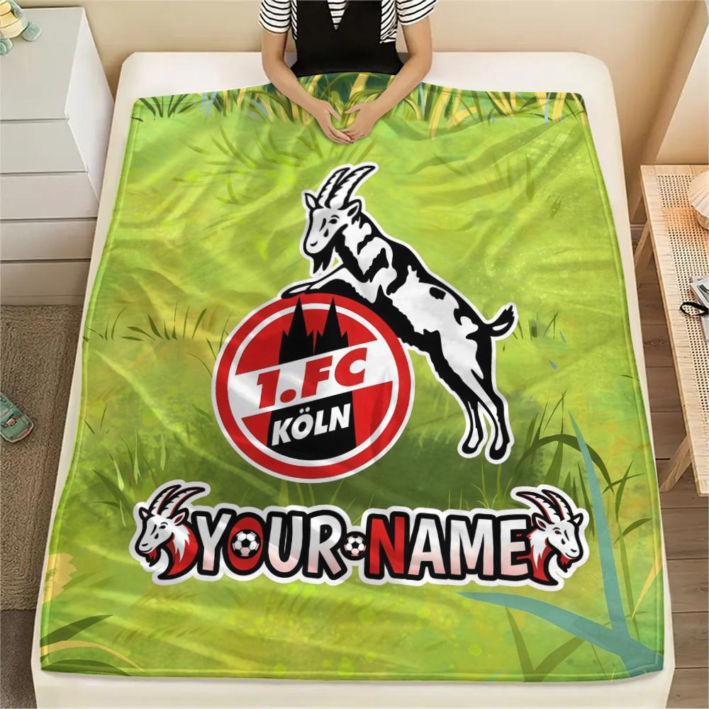 Custom Name 1.FC Köln Flannel Blanket, High quality Comfortable for All Seasons, Home Decor, Warmth and Comfort