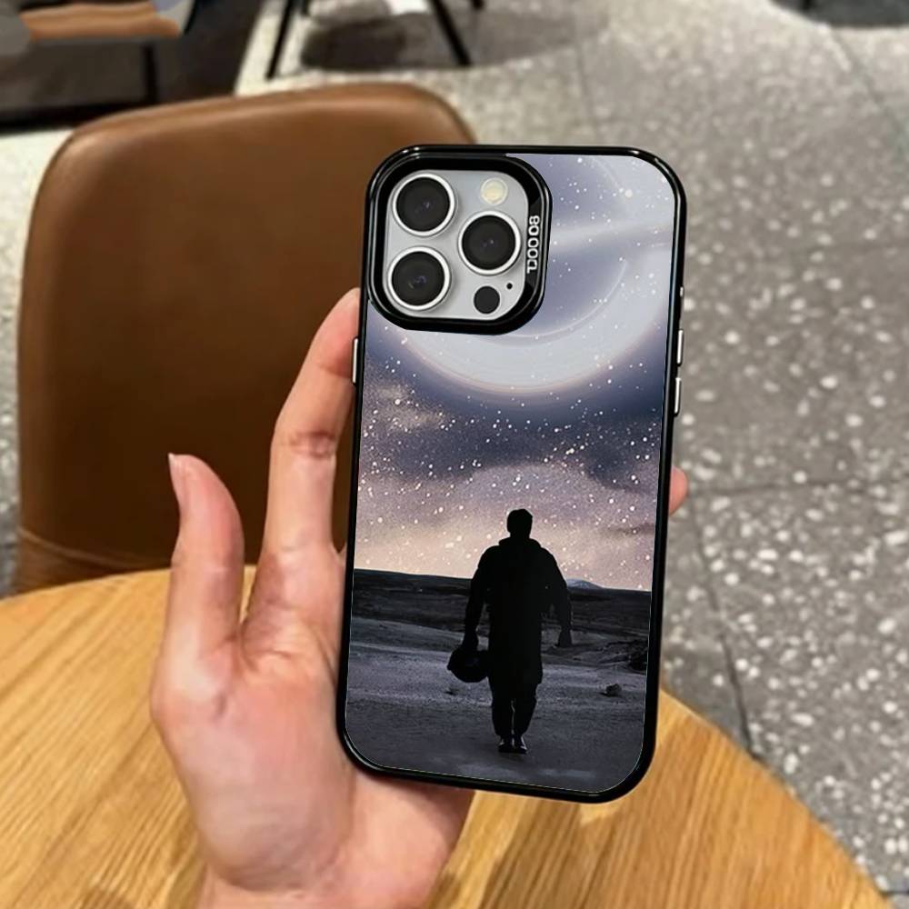 Sci-Fi Film I-Interstellar movie Phone Case For iPhone17,16,15,14,13,12,11 Plus,Pro Max Colored Silver Plated Inside Cover