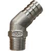 1/8" 1/4" 3/8" 1/2" 3/4" 1" BSPT Male 6 8 10 12 15 20 25 32 mm Hose Barb 45 Degree Elbow Connector 304 Stainless Pipe Fitting