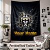 Wall Hanging Tapestry With Custom Name & Text, Juventus FC Decorative Tapestry For Bedroom