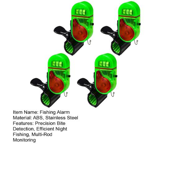 4 шт. Сигнализатор поклевки для удочки Водонепроницаемый светодиодный оповещатель с громким зуммером Клипса Электронный датчик для ночной рыбалки для всех удилищ