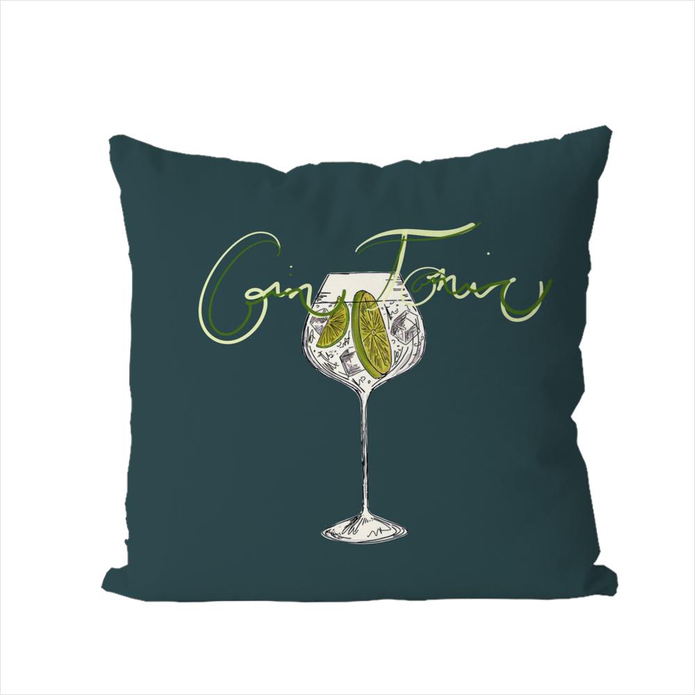 Gin Tonic Cocktail Painting Pillow Case For Car Sofa Decorative Home Doublesided Print Plush Square Throw Pillow Cushion Cove