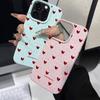 Модные силиконовые чехлы INS с рисунком в виде сердца для iPhone 16 Pro 15 14 17 13 11 Pro Max 12 Pro Plus, противоударные, мягкие, с текстурой личи