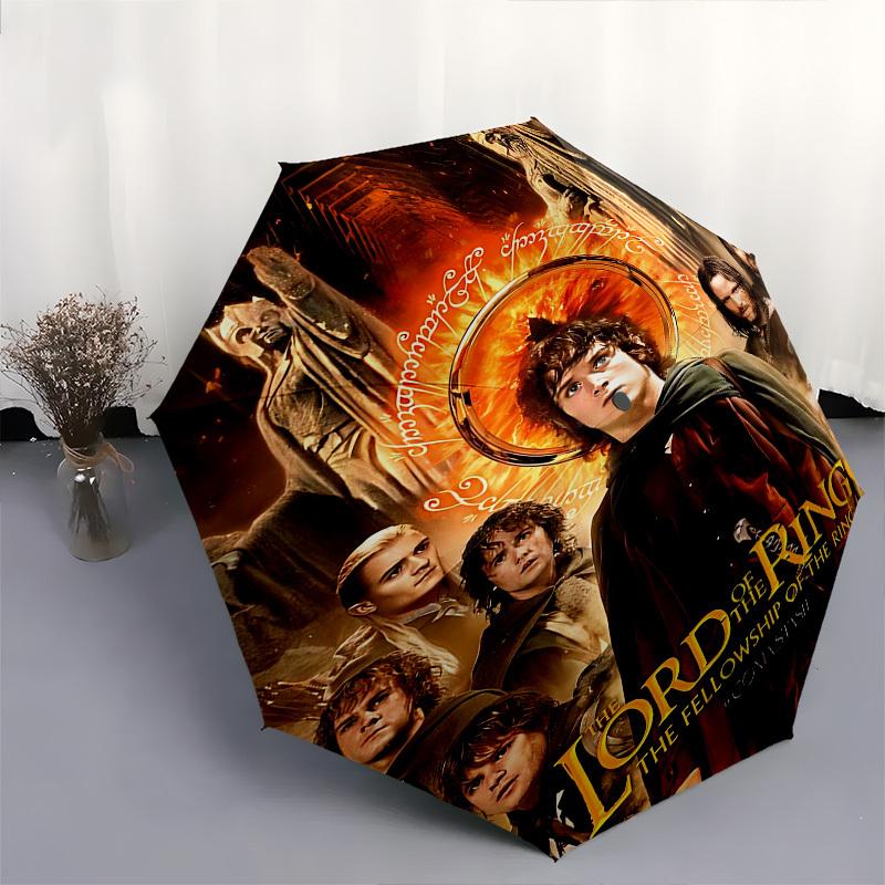 1pc Lord of the Rings Fellowship of the Ring Automatic Folding Umbrella - Compact 8-Rib Design, Durable Plastic & Iron1382L