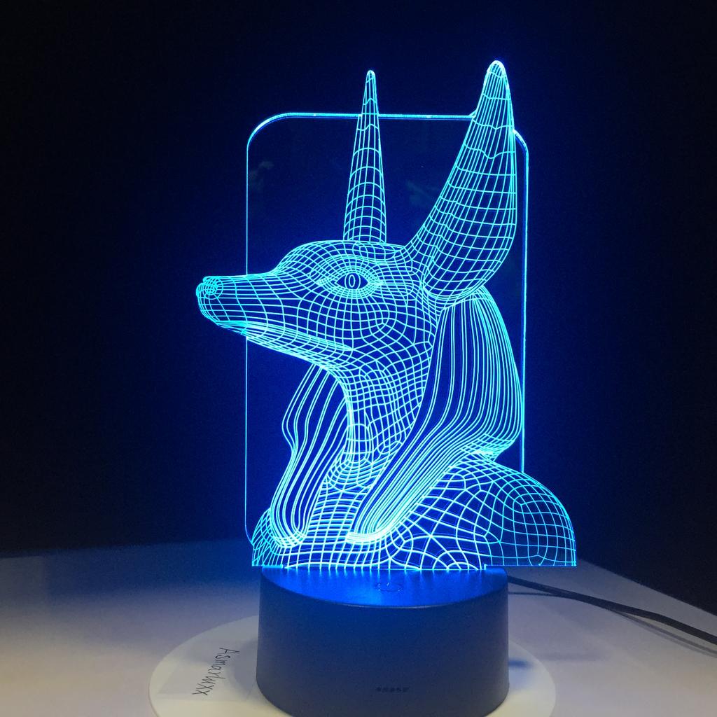 Factory Dropshipping ODM Rechargeable Touch Switch Dog Arylic Panel Box Table Night Lamp 16 Colors Change 3D LED Light