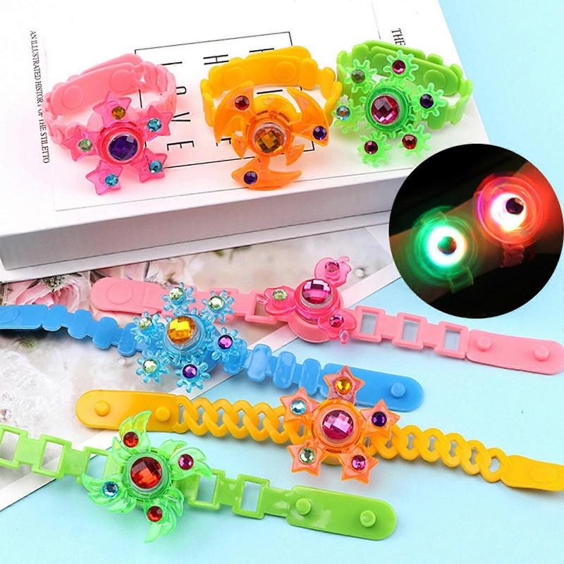 Glowing Spinner Watch Antistress Toy Funny Party Dressing Costume Accs Fidget Wristband Toy Novelty Anxiety Reduce Gag Multicolor