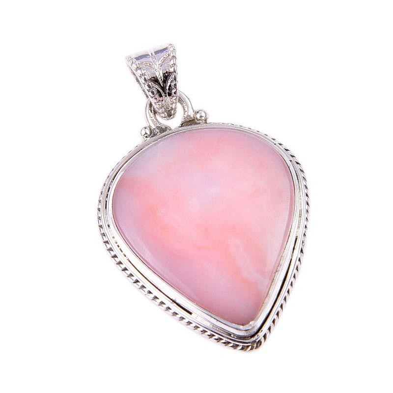 Подвеска из натурального розового опала, сделанная вручную из стерлингового серебра 925 пробы, 1,5 дюйма, L1S38