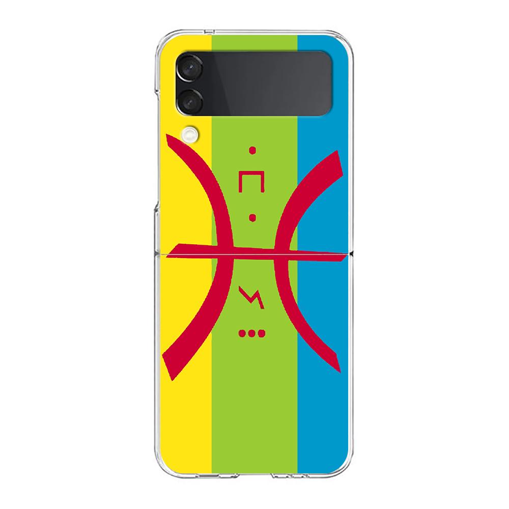 Чехол для телефона с флагом амазигов-берберов для Samsung Galaxy Z Flip 3 4 5, жесткий складной прозрачный бампер из ПК для Samsung Z Flip3, задняя крышка
