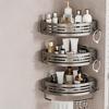 Suction Cup Corner Shelf Triangle Corner Shower Caddy No Drilling Adjustable Bathroom Organizer with Towel Bar Storage Rack for Shower Kitchen