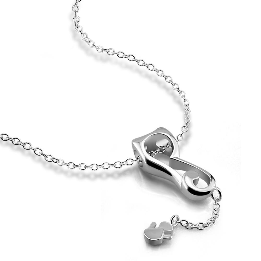 Cute Cute Cat Bell Necklace Women'S Electroplated 925 Silver Simple Coco Cat Collarbone Neck Chain Jewelry