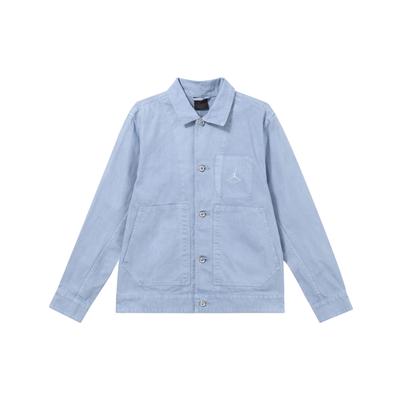 Essentials Solid Color Polo Casual Jacket Pushed Jacket Men Jackets Blue Grey FN4528-436