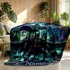 Custom Name Personalized Batman Print Blanket, Home Decor, Bedroom, Sofa, Camping, Couch, Gifts for Birthday Christmas