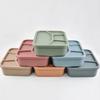 Силиконовый ланч-бокс Bento с четырьмя отделениями Многоразовый силиконовый ланч-бокс Утолщенный и герметичный Пищевой Разделенный ланч-бокс Для школы