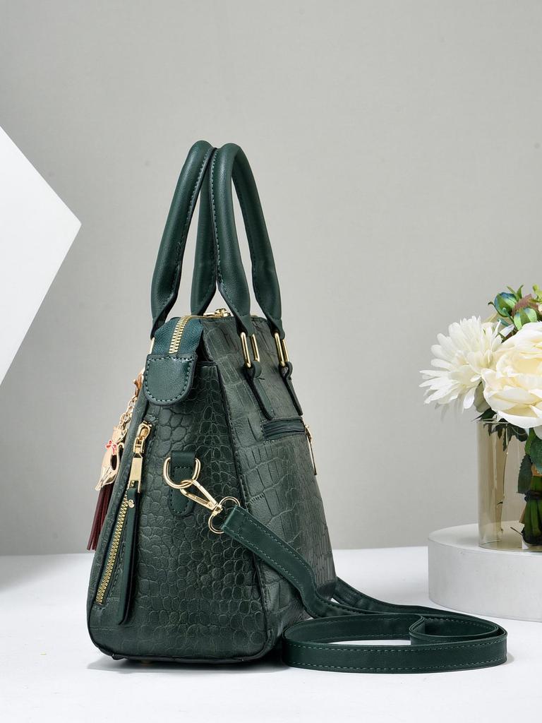 2024 Женский комплект сумок для матери и ребенка с крокодиловым узором: Вместительная, модная сумка через плечо на одно плечо
