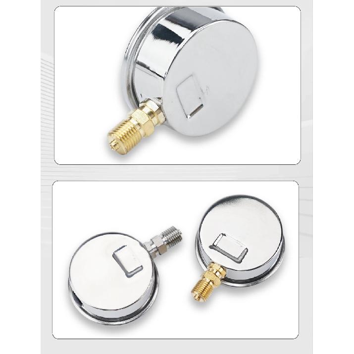 YTN60 Pressure Gauge -0.1MPa-0-60MPa Axial Shockproof Stainless Steel Dual Scale PSI Vacuum Oil Water M14 G1/2 NPT1/4