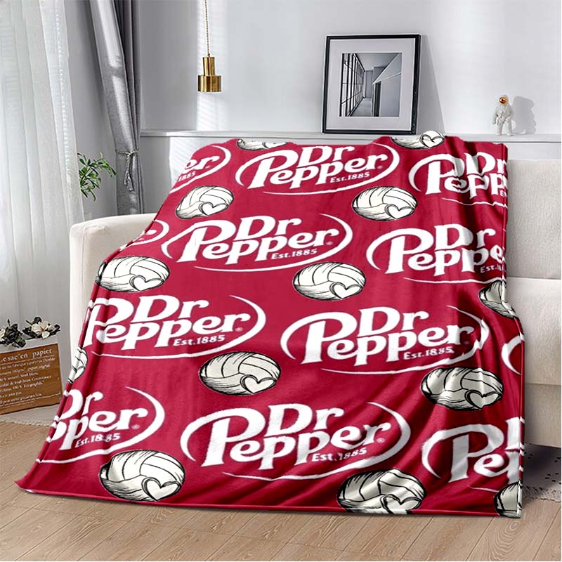 Dr Pepper Quote Flannel Blanket, Soft Throw with "Never Stand Between a Woman and Her Dr Pepper" Print, Cozy Bedding for Fans