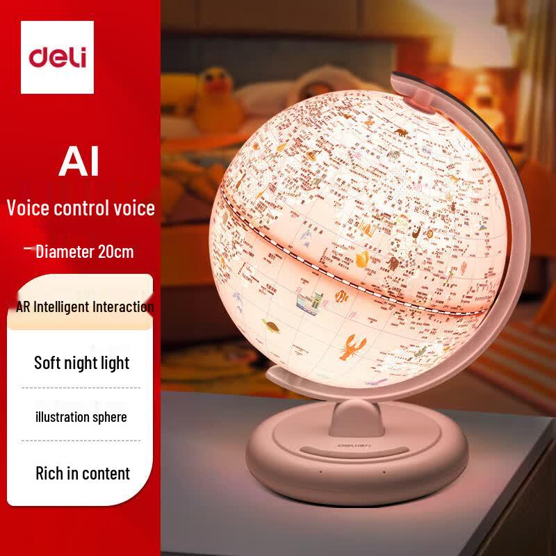 Deli Интерактивный глобус с голосовым ИИ и AR, 20 см