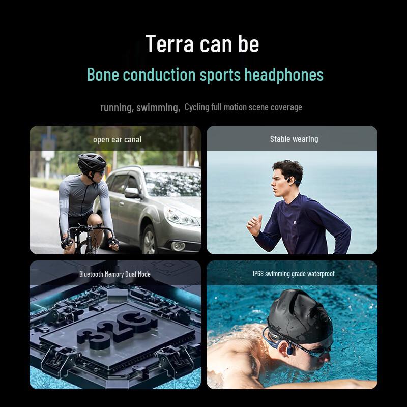 MOJAWA Terra AI Bone Conduction Sports Headphones