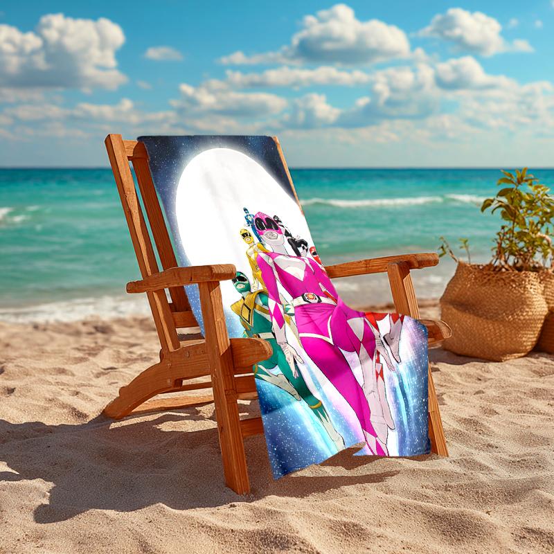 1pc Mighty Morphin Power Rangers1 Beach Towel, Comfortable and Thick, and Swimming/Bath/Picnic/Camping Towel, Suitable for Seaside Beaches