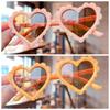 2pcs Ins Korean Children's Concave Shape All-match Love Sunglasses For Boys And Girls Anti-uv Glasses Internet Sunglasses