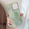 Fresh Green Marble Pattern Suitable for Apple 15 Promax Mobile Phone Case Iphone16 Electroplated Magnetic Bracket 13 Hard 14