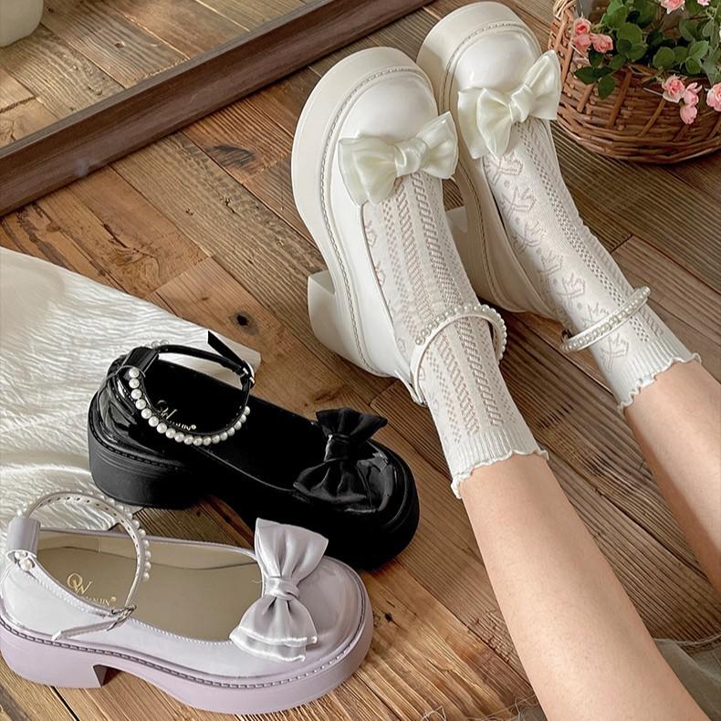 French Retro Round Head Thick Heel Platform Small Leather Shoes Women's 2025 New Spring and Autumn with Skirt Versatile Mary Jane Single Shoes