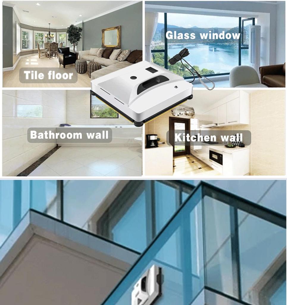 Robot Window Cleaner Washer Robotic for Frameless Glass High Suction 3000Pa Electric Smart Vacuum Cleaner Automatic Washer Wiper