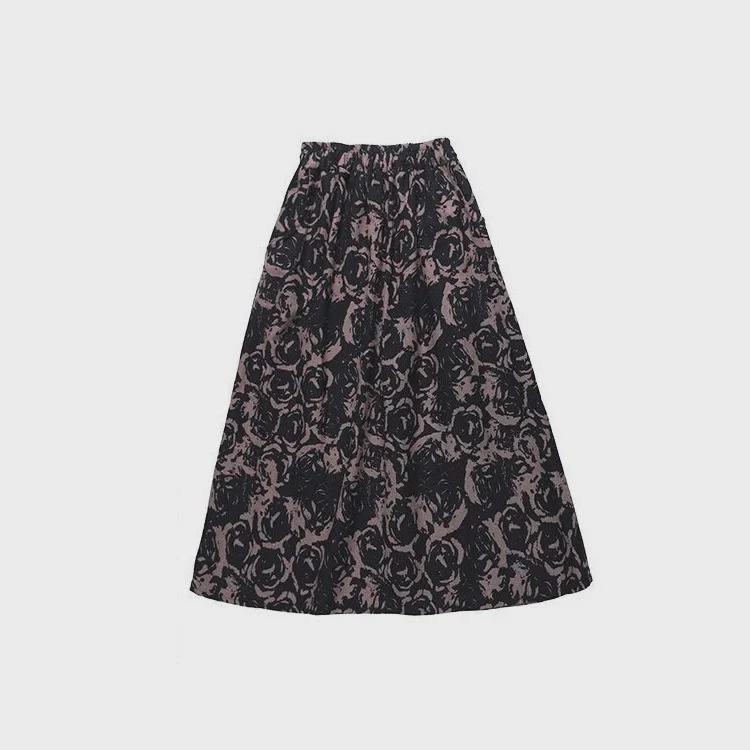 Женская богемная миди-юбка А-силуэта с цветочным принтом из хлопка и льна