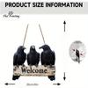 Hanging Tag Design Wooden Door Sign Black Crow Pattern Wall Hanging Ornament  Halloween Decor