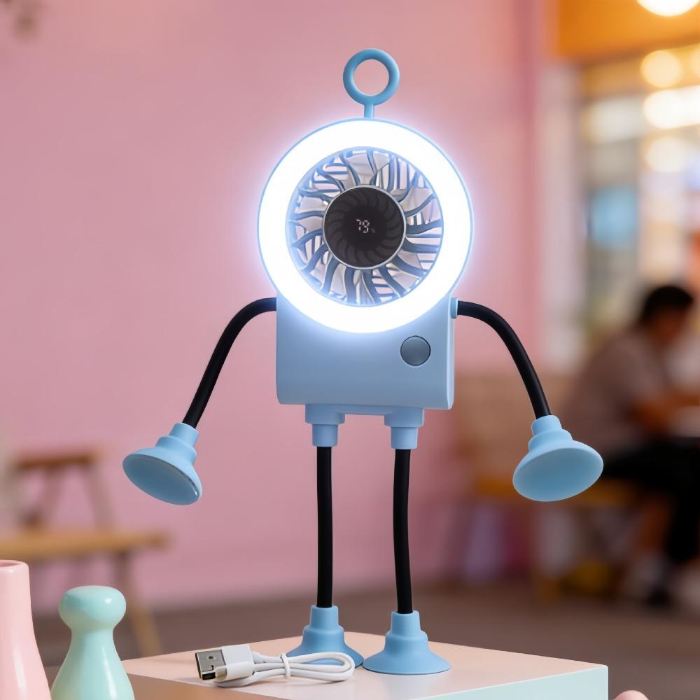 Portable Suction Cup Portable Handheld Fan Dual Modules Mist Function Electric Fan Flexible Legs Mist Fan Personal Cooling