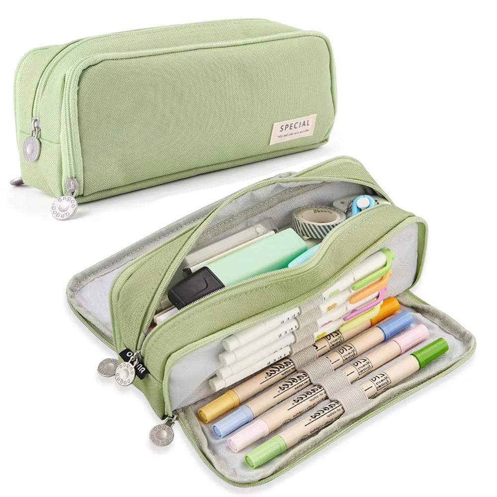 Multilayers Pencil Case 3/4 Compartment Stationery Storage Pouch for Office School Supplies