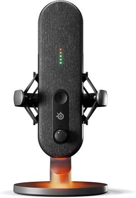 SteelSeries Микрофон USB, совместимый с ПК, для распространения, стример игр, создатель контента, программное обеспечение Sonar Audio, шумоподавление ИИ, светодиодный мониторинг