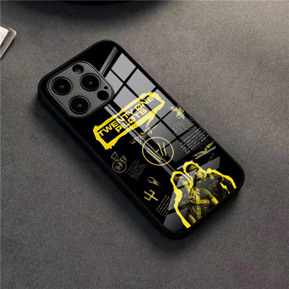 Чехол для телефона Twenty One Pilots Для 17 Pro Max IPhone 16 Pro 14 12 11 13 Mini X XR XS 15 Plus SE Стеклянная крышка