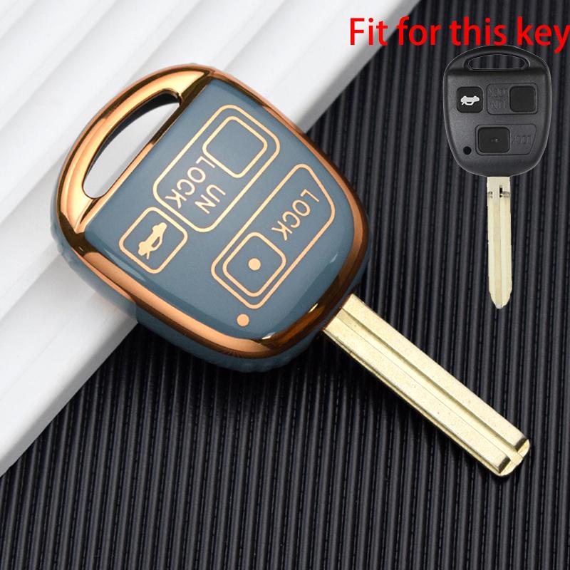 Чехол для ключей от машины с 2 3 кнопками, брелок для Lexus RX 330 Is200 для Toyota Avensis Yaris Camry 30 RAV4 Land Cruiser 120 Prado Corolla Land Cruiser