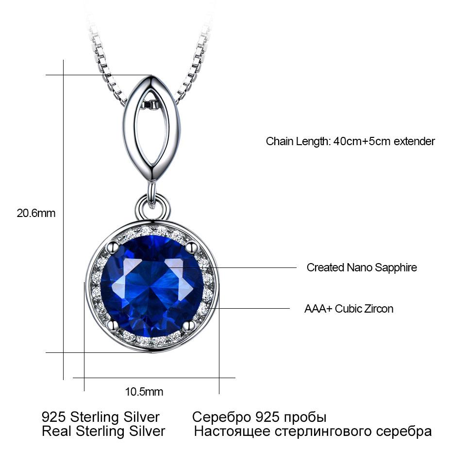 Umcho Круглые подвески с синим сапфиром, ожерелья для женщин, звено цепи, очаровательные ювелирные изделия, драгоценный камень, подарок с коробкой
