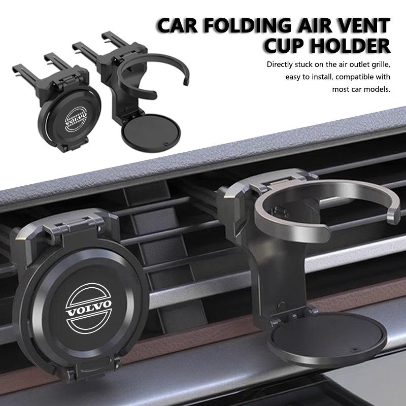 Universal Car Air Outlet Folding Drink Coffee Cup Storage Holder For Volvo V60 V50 V40 S80 S60 S90 C40 XC40 V70 XC70 XC60 XC90