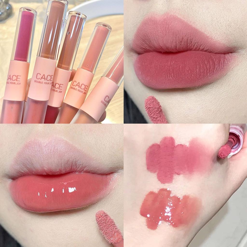 Double Lip Glaze 6 оттенков матовая помада стойкий макияж