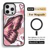 Magsafe Magnetic Wireless Charge Phone Case For iPhone 17 16 15 14 13 12 11 Pro Max Personalized butterfly print Cover