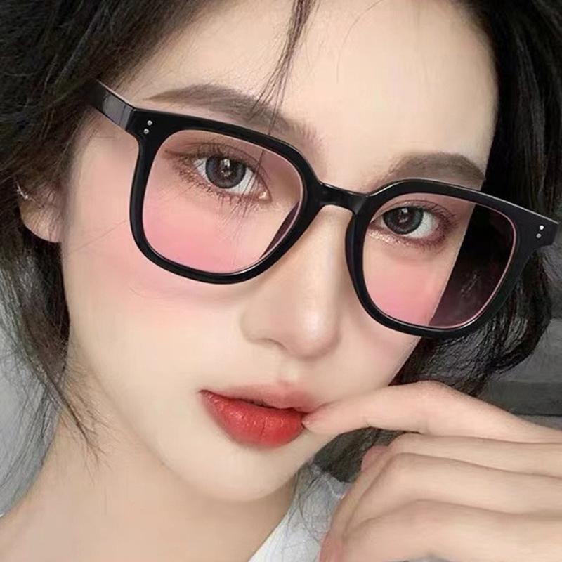 Солнцезащитные очки для женщин в черной оправе с пудрой и румянами, очки для макияжа без макияжа, квадратная большая оправа