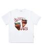 ESCAPEFROM Strawberry Print Oversized Short Sleeve T-Shirt White