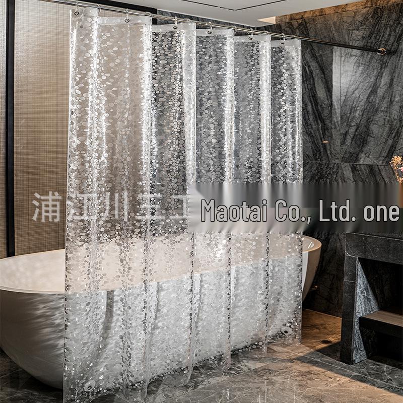 Instock Peva 3d Mildewresistant Waterproof Thick Shower Curtain For Bathroom Partition
