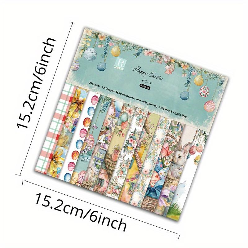 5 Styles Scrapbook Paper Pad | 6" × 6" | Patterned Paper Pack,Spring Garden Themed Floral Scrapbooking Papers,Single-sided